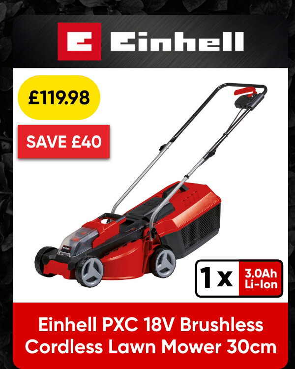 Einhell PXC 18V Brushless Cordless Lawn Mower 30cm 1 x 3.0Ah