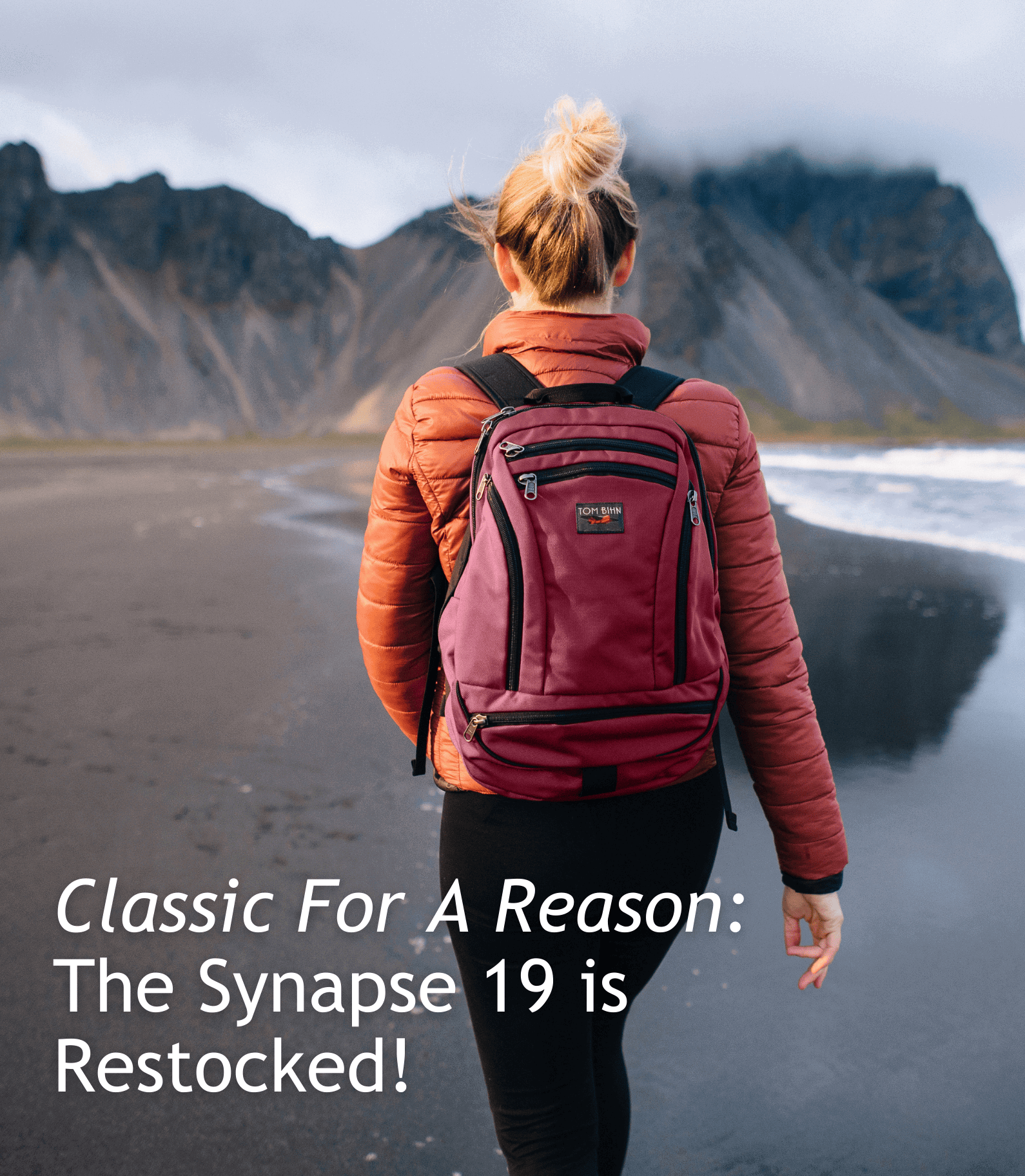 Classic for a reason: The Synapse 19 is restocked! Woman wearing Synapse 19 in Raspberry Ballistic