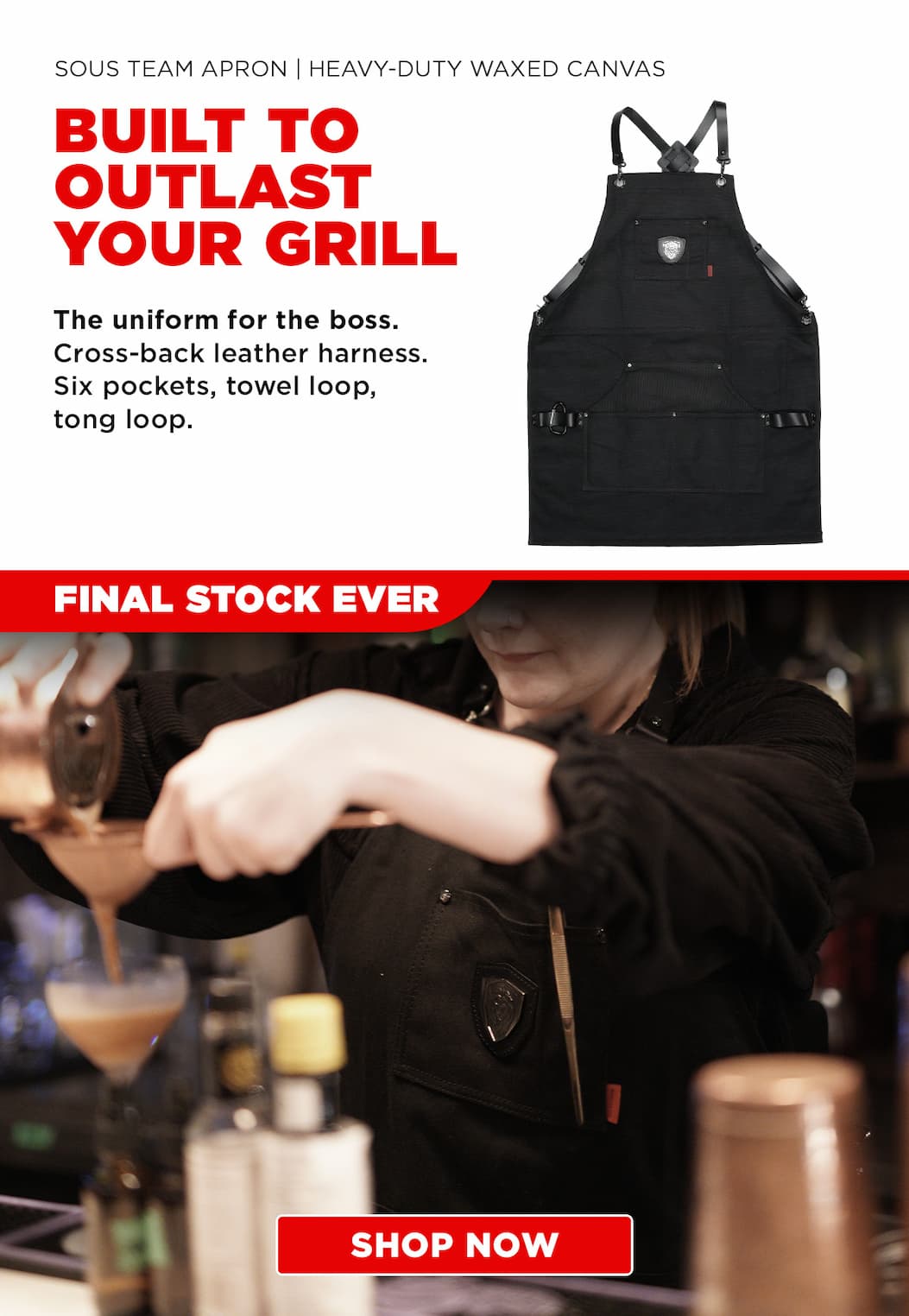 Sous Team Apron | Heavy-Duty Waxed Canvas 