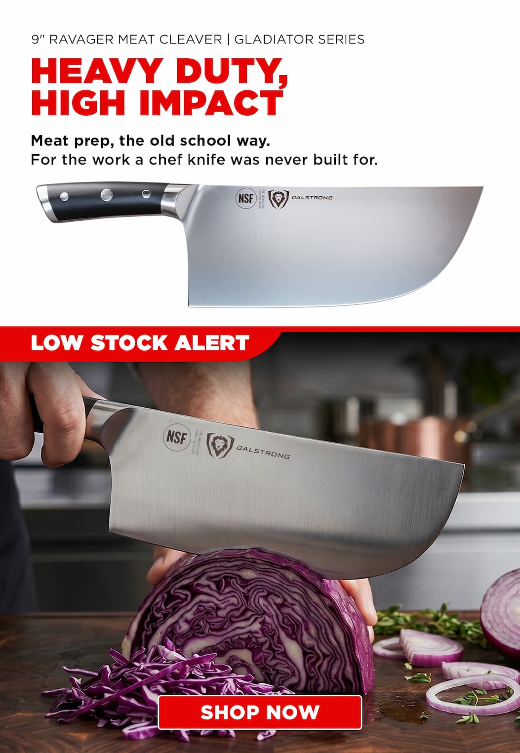 9" Ravager Meat Cleaver | Gladiator Series 