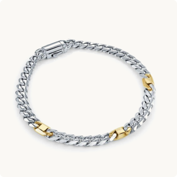 Curb Chain Bracelet 8" in Gold Plated Stainless Steel (6mm)