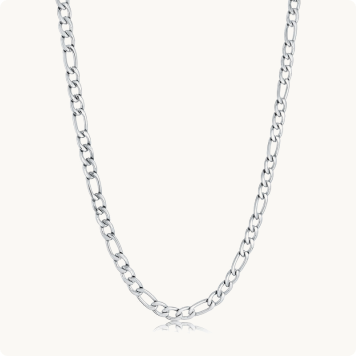 Figaro Chain 22" in Stainless Steel (6mm)