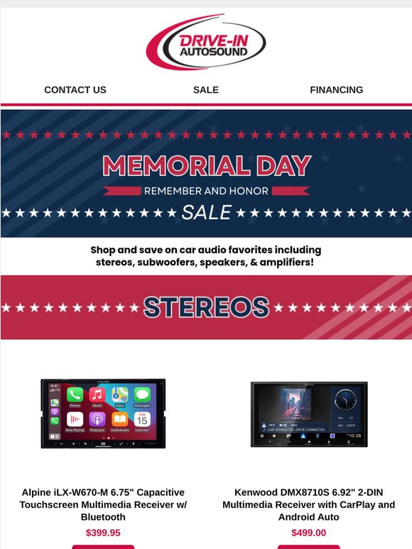 🇺🇸 Limited Time Car Audio Deals this Memorial Day 🇺🇸