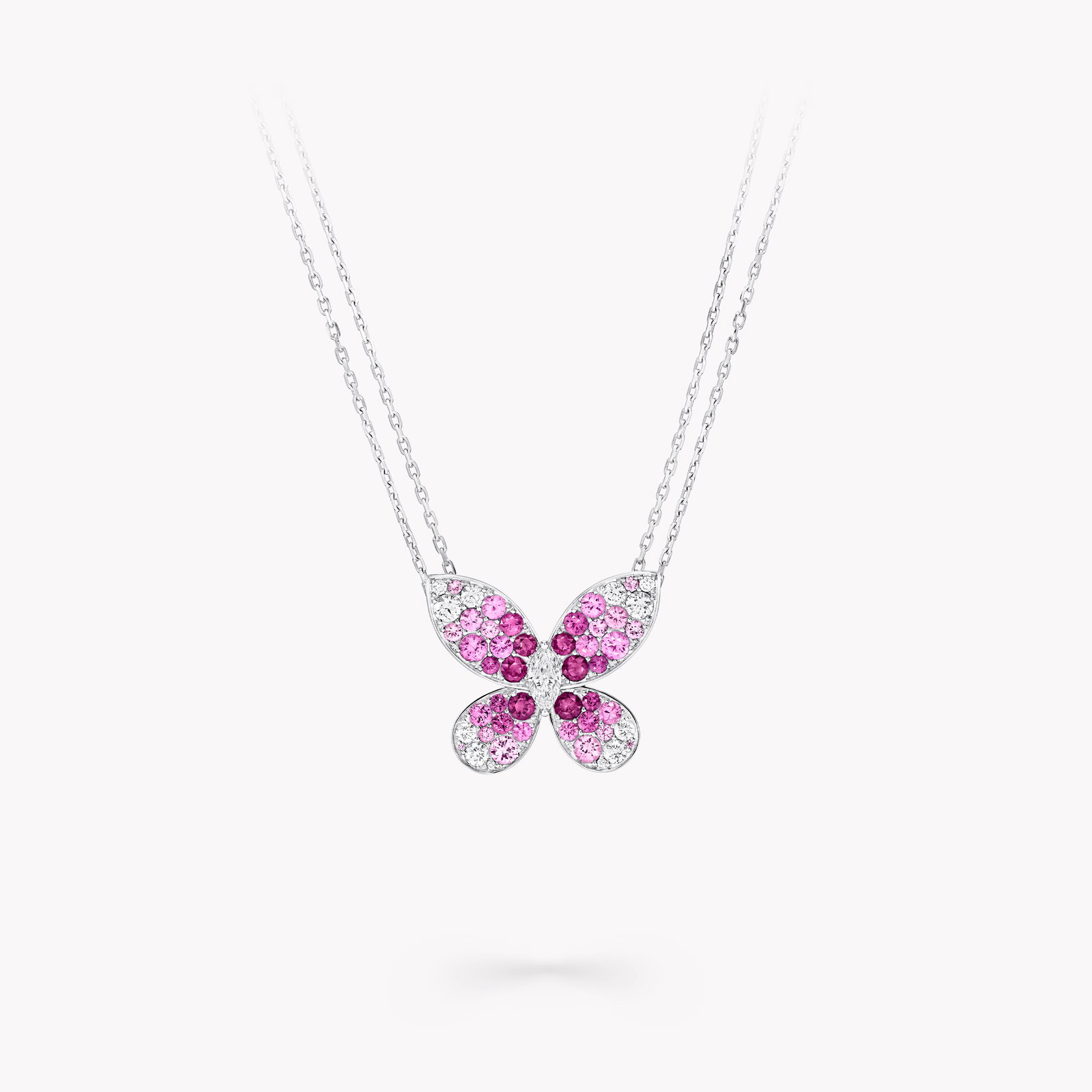 Butterfly Ruby, Pink Sapphire and Diamond Pendant