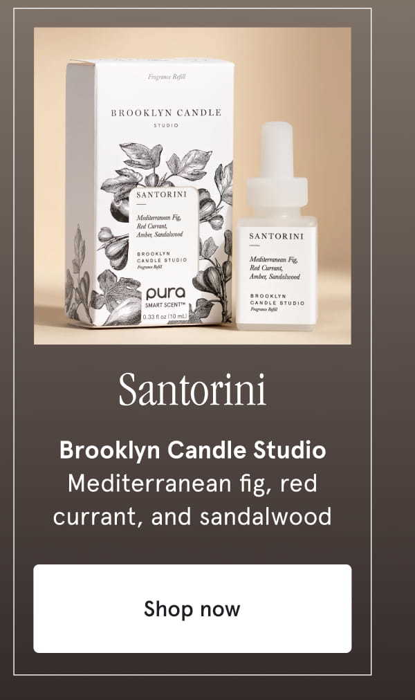 Santorini | Brooklyn Candle Studio | Mediterranean fig, red currant, and sandalwood | Shop now