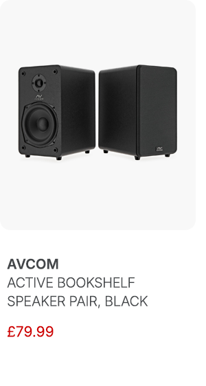 AVCOM Active Bookshelf Speaker Pair, Black