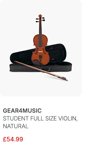Student Full Size Violin by Gear4music, Natural