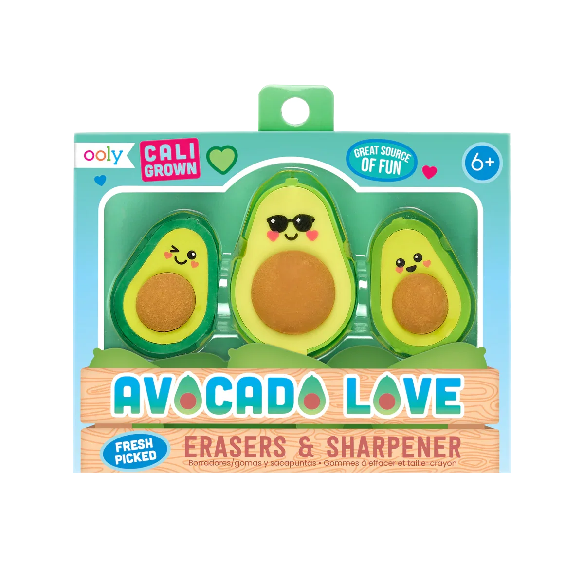Image of Avocado Love Eraser and Sharpener - Set of 3