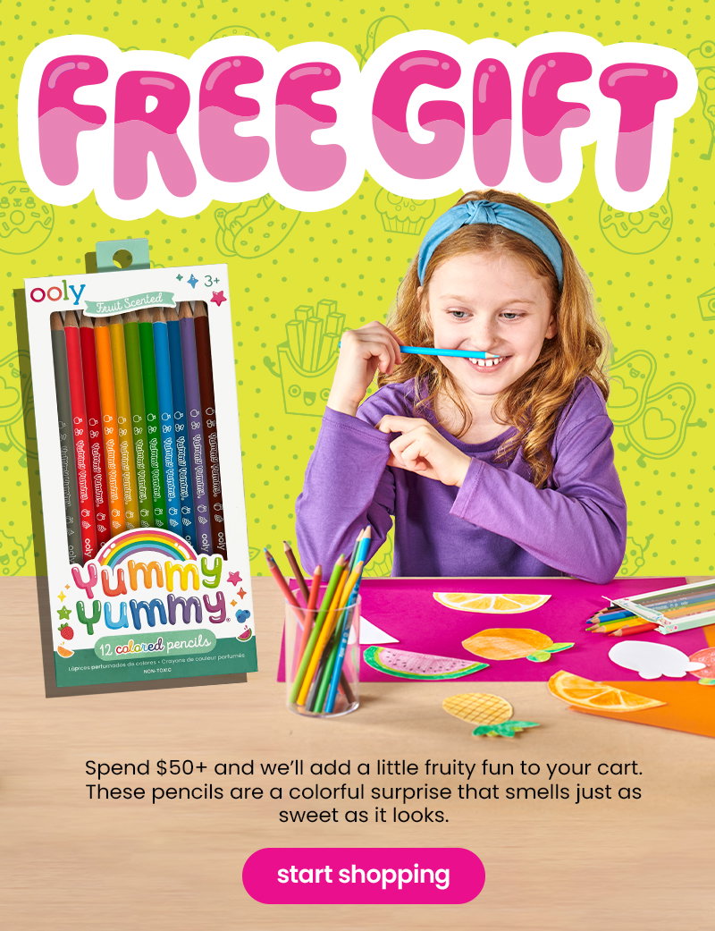 FREE GIFT. Spend $50+ and we’ll add a little fruity fun to your cart. These pencils are a colorful surprise that smells just as sweet as it looks. start shopping