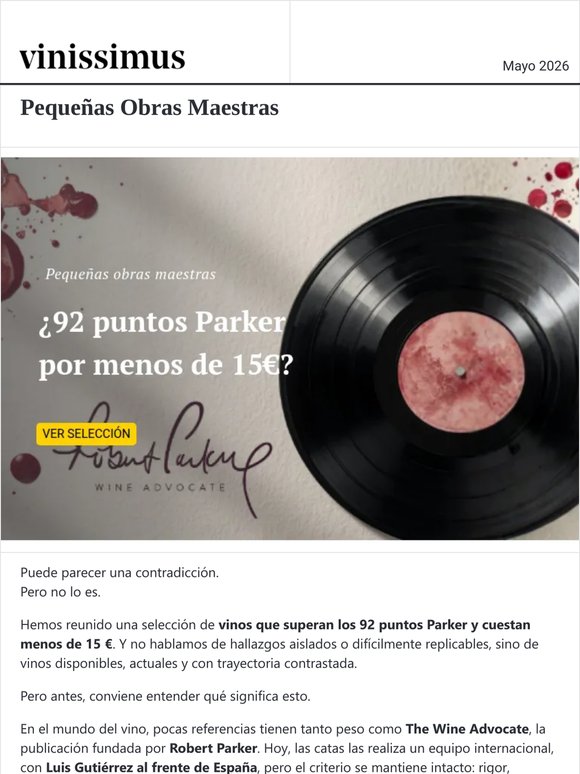 ¿92 puntos Parker por menos de 15 €?