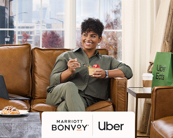 Links to Uber and Marriott Bonvoy partnership page.