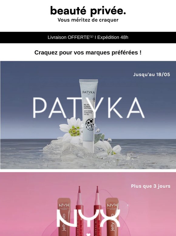 Patyka, NYX Professional Makeup, Sinati Paris, Silk'n, Curly Mood : découvrez les ventes beauté ✨