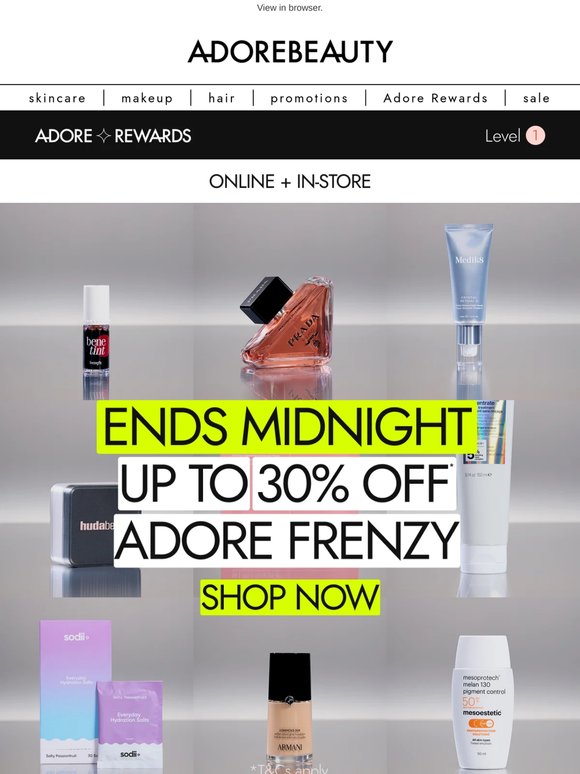 ENDS MIDNIGHT: UP TO 30% OFF*