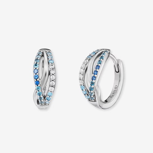 Angel Whisperer Sterling Silver & Cubic Zirconia Creole Earrings