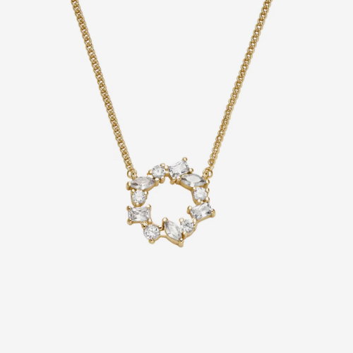Fossil Women's Ellis Mixed Shapes Gold Tone Brass Pendant Necklace