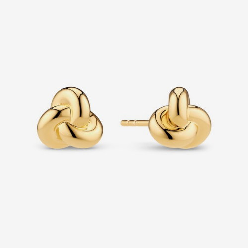 Sif Jakobs Imperia Pianura Piccolo Sterling Silver Gold Plated Puff Knot Stud Earrings