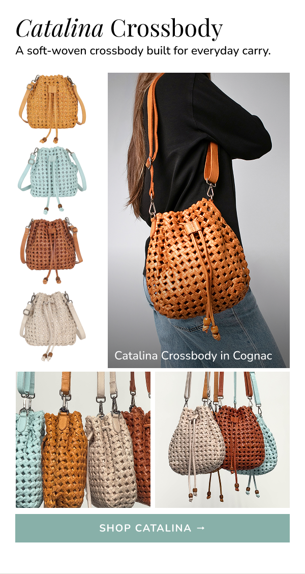 Catalina Crossbody A soft-woven crossbody built for everyday carry.