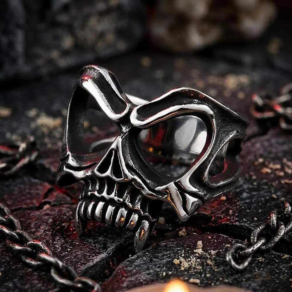Image of Gothic Skull Mask Stainless Steel Ring