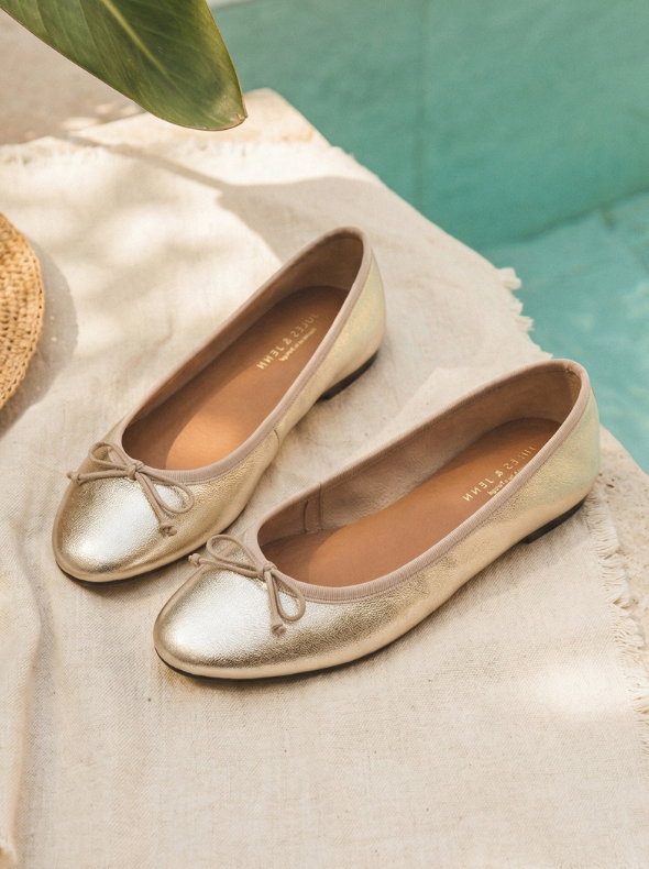 Ballerines classiques cuir doré