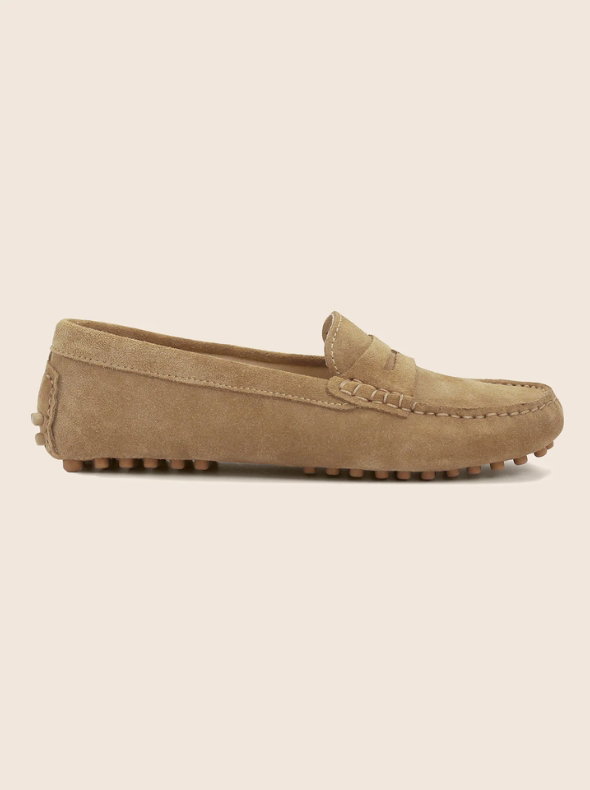 Mocassins cuir daim marron clair