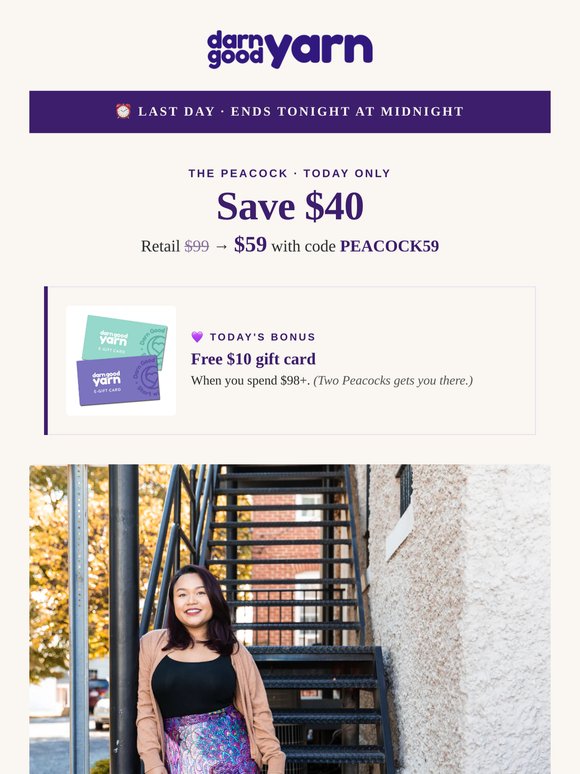 Save $40 on the Peacock + a $10 gift card (last day)