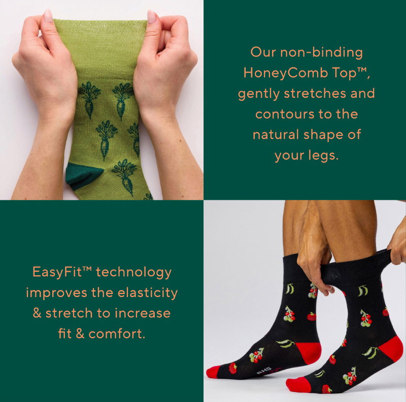 Our non-binding HoneyComb Top™, gently stretches and contours to the natural shape of your legs.