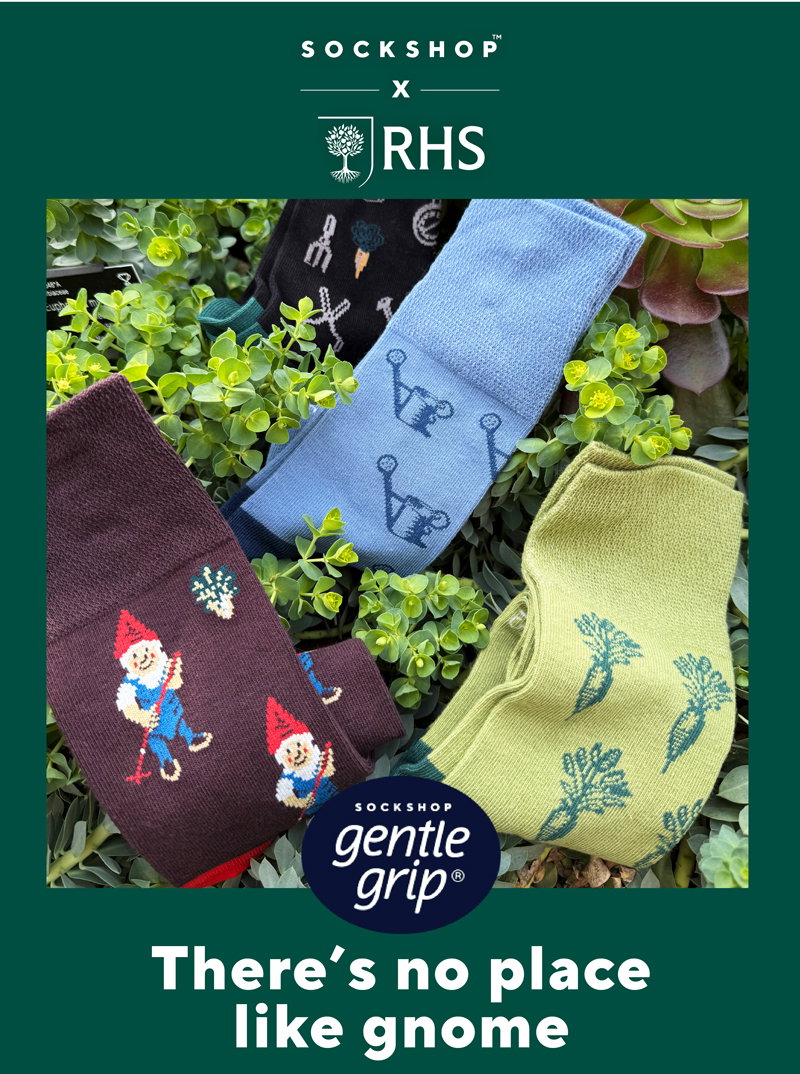 There's no place like gnome - new RHS x SOCKSHOP styles just arrived.