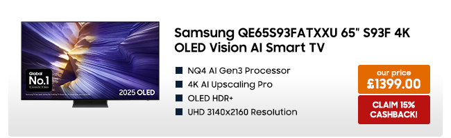 Samsung QE65S93FATXXU 65 inch S93F 4K OLED Vision AI Smart TV