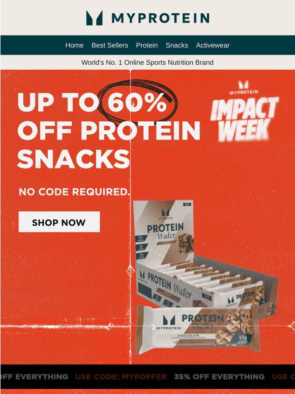Impact Week DEAL 🔥 Snacks: Up to 60% OFF