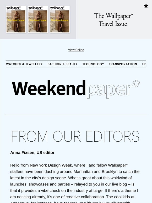 Weekendpaper* | New York Design Week live updates