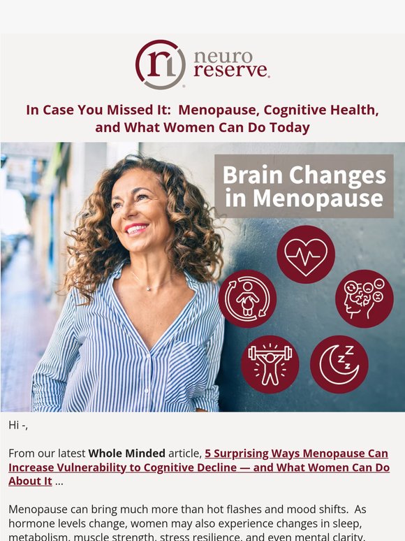 The Latest on Menopause, Gut Health, and Cognitive Wellness
