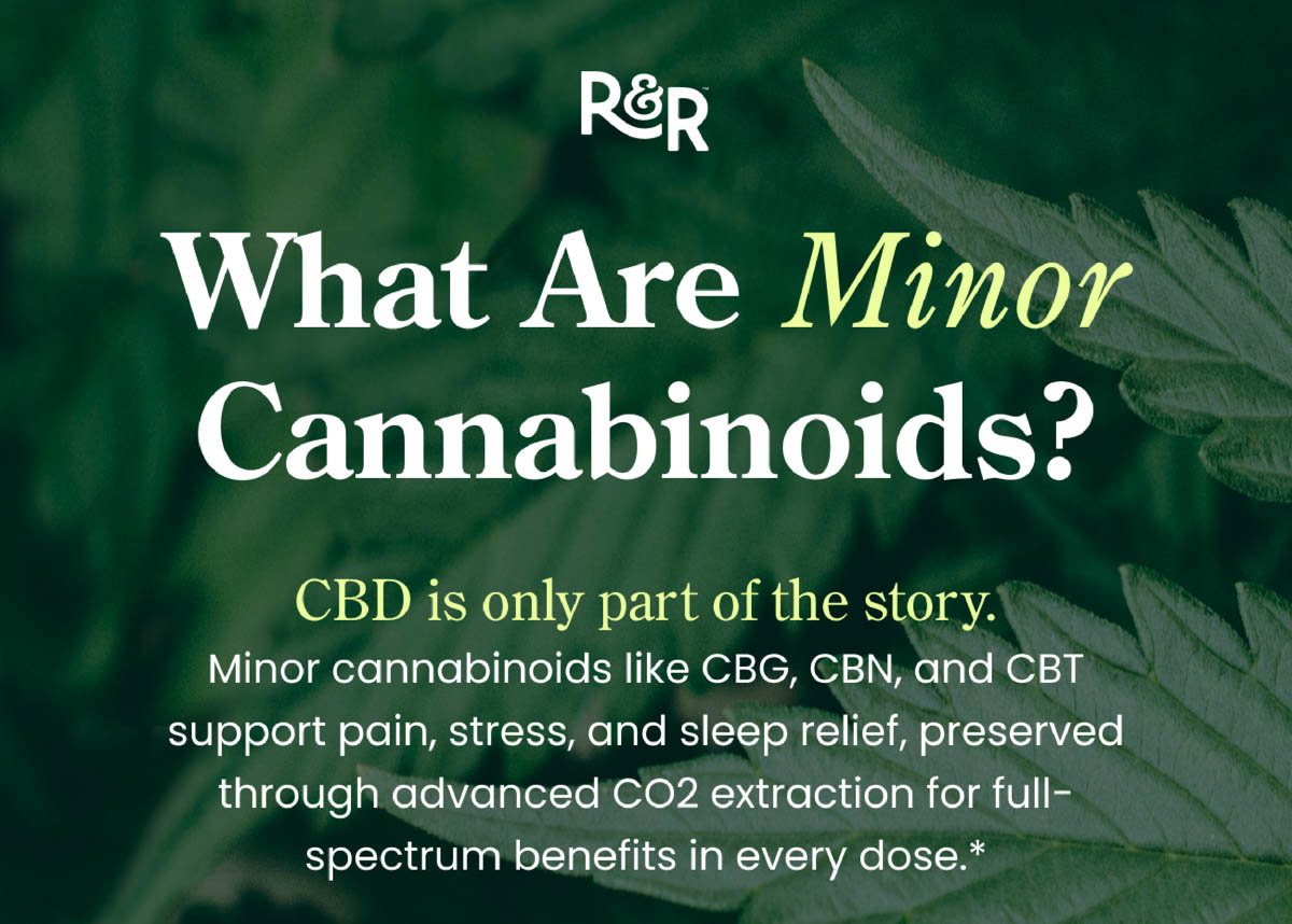 What Are Minor Cannabinoids? CBD is only part of the story. Minor cannabinoids like CBG, CBN, and CBT support pain, stress, and sleep relief, preserved through advanced CO2 extraction for full-spectrum benefits in every dose.*