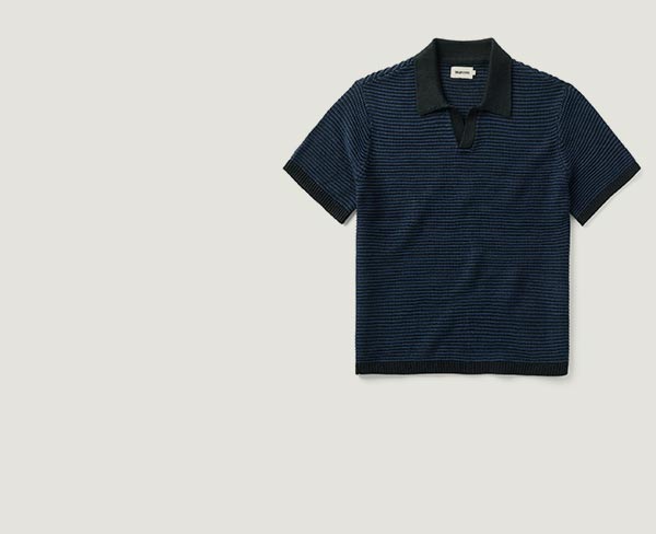 The Valencia Sweater Polo in Coal Stripe