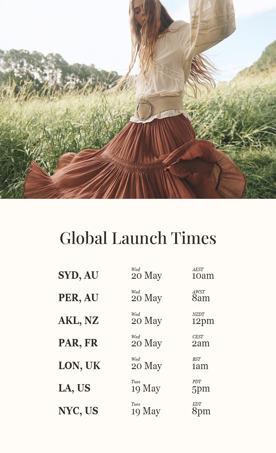 GLOBAL LAUNCH TIMES