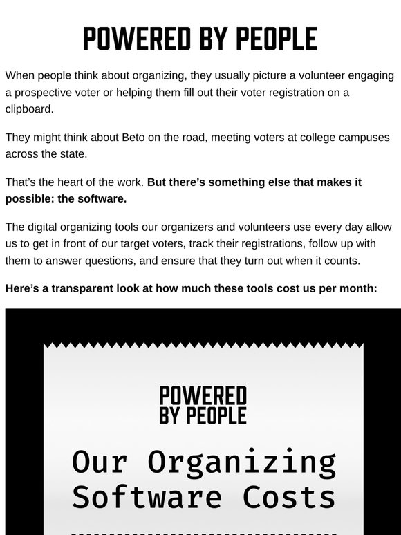 A look at our organizing software costs