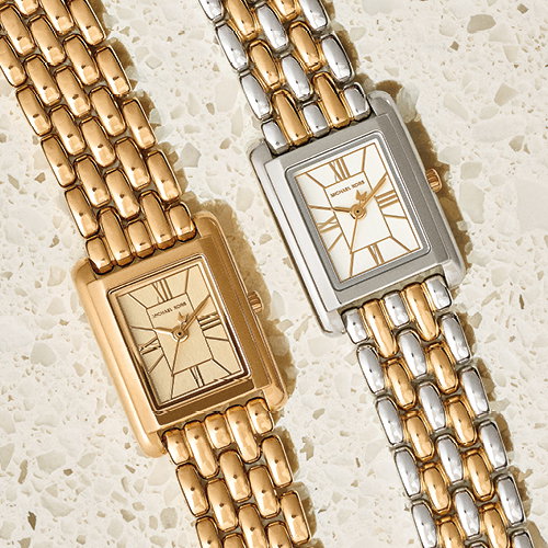 Michael Kors Essex Women's 20mm Two Tone Rectangle Bracelet Watch