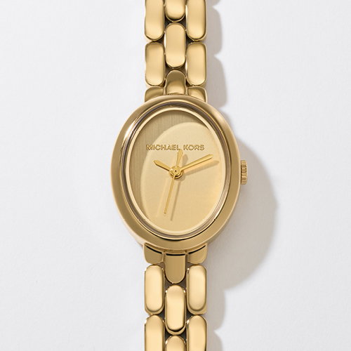 Michael Kors Maude 21mm Women's Gold Tone Oval Bracelet Watch