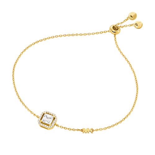 Michael Kors Women's 14ct Gold Plated Sterling Silver Asscher Cut Slider Bracelet