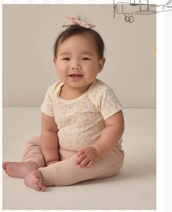 Short Sleeve Bodysuit Pack Ditsy, Blush