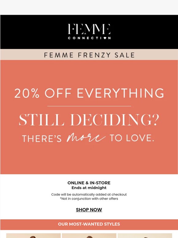 FINAL CALL: 20% Off Everything!