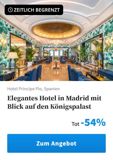 Elegantes Hotel in Madrid mit Blick auf den Königspalast