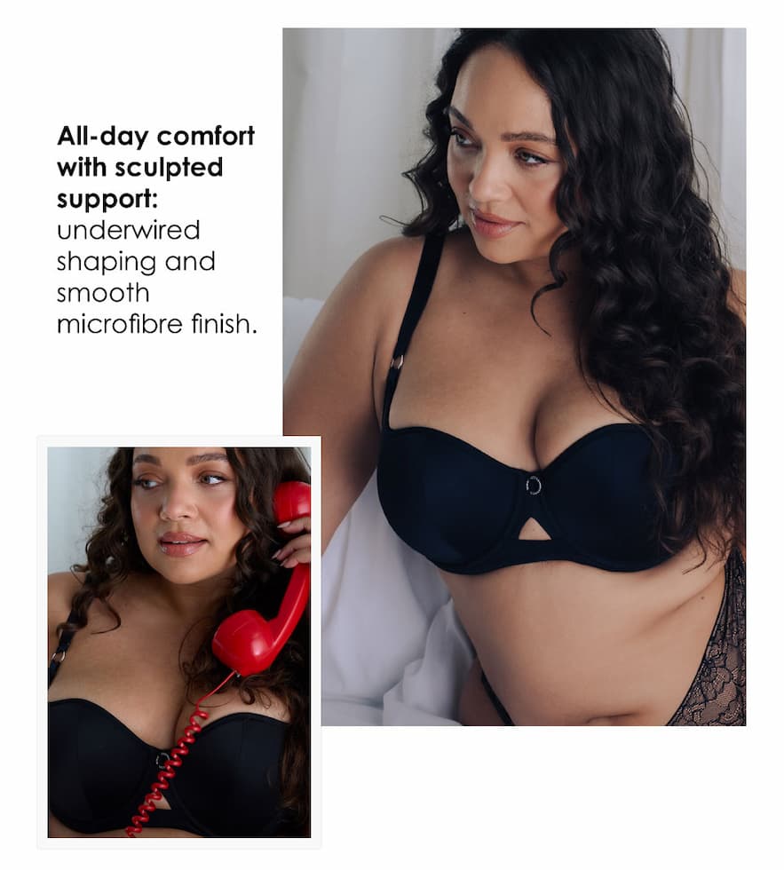 Boost Me Up Padded Balcony Bra Black