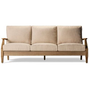 Clare View Sofa - Weather-Resistant Eucalyptus Wood - High-Performance Nuvella Fabric - 4 Coordinating Toss Pillows