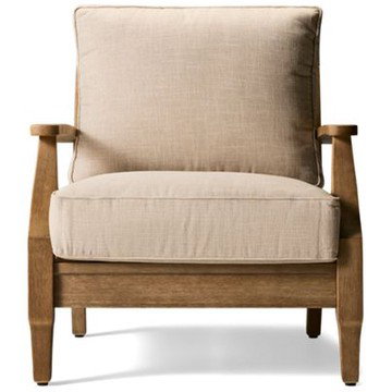 Clare View Lounge Chair - Weather-Resistant Eucalyptus Wood - High-Performance Nuvella Fabric - Stylish Open Slat Design