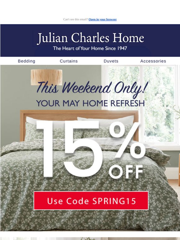 One Weekend. One Code. 15% Off!