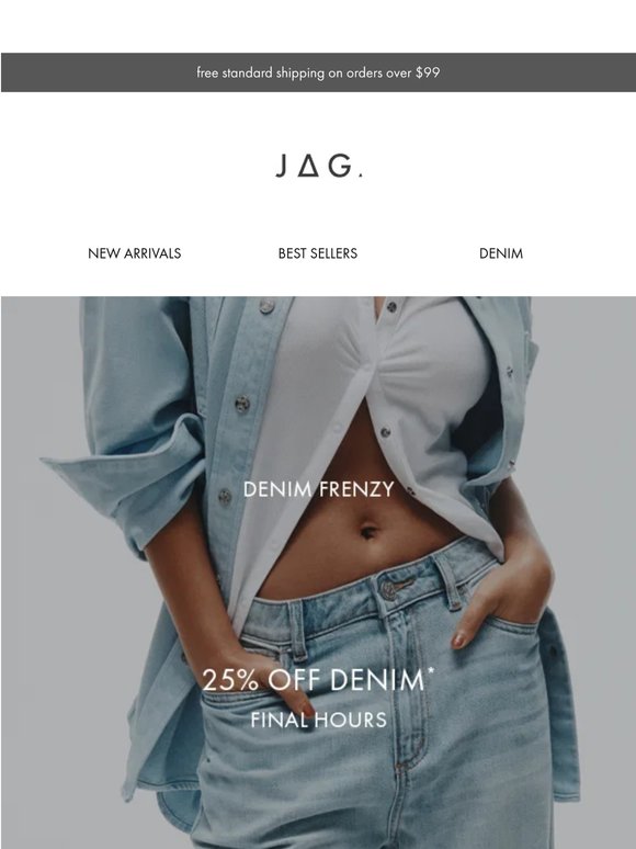 Final hours: 25% off denim ends at midnight