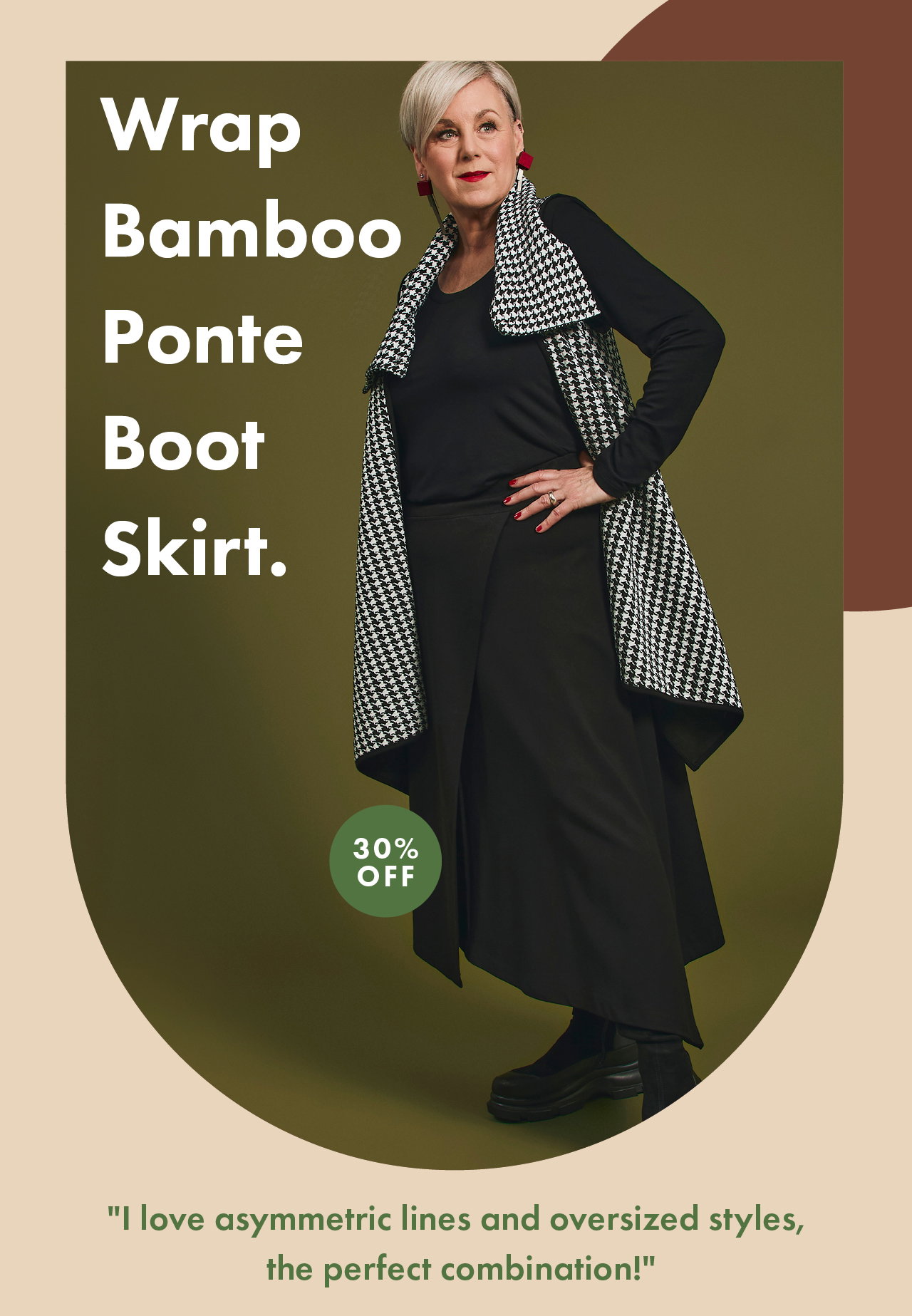 Wrap Bamboo Ponte Boot Skirt