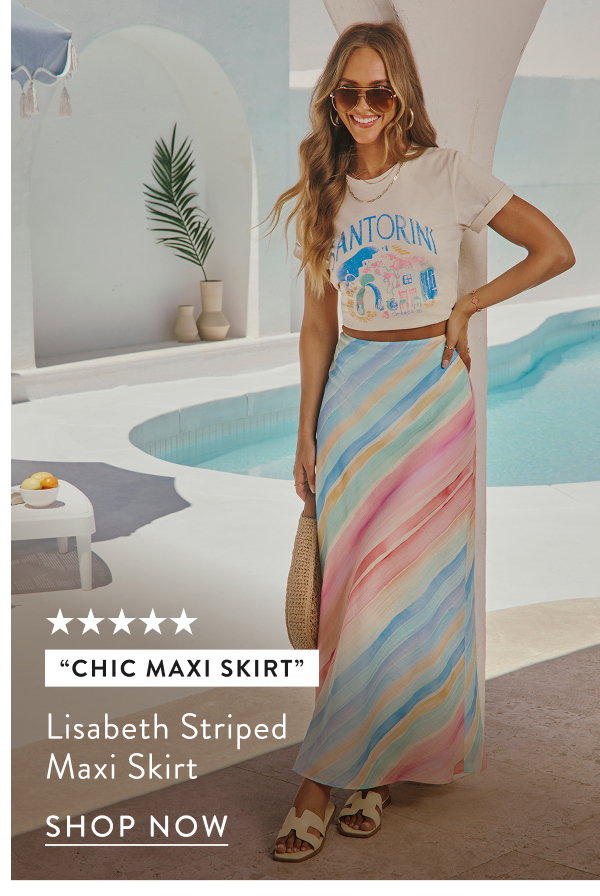 Lisabeth Striped Maxi Skirt