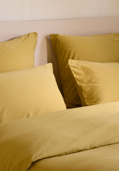 Housse de couette Satheene jaune indien