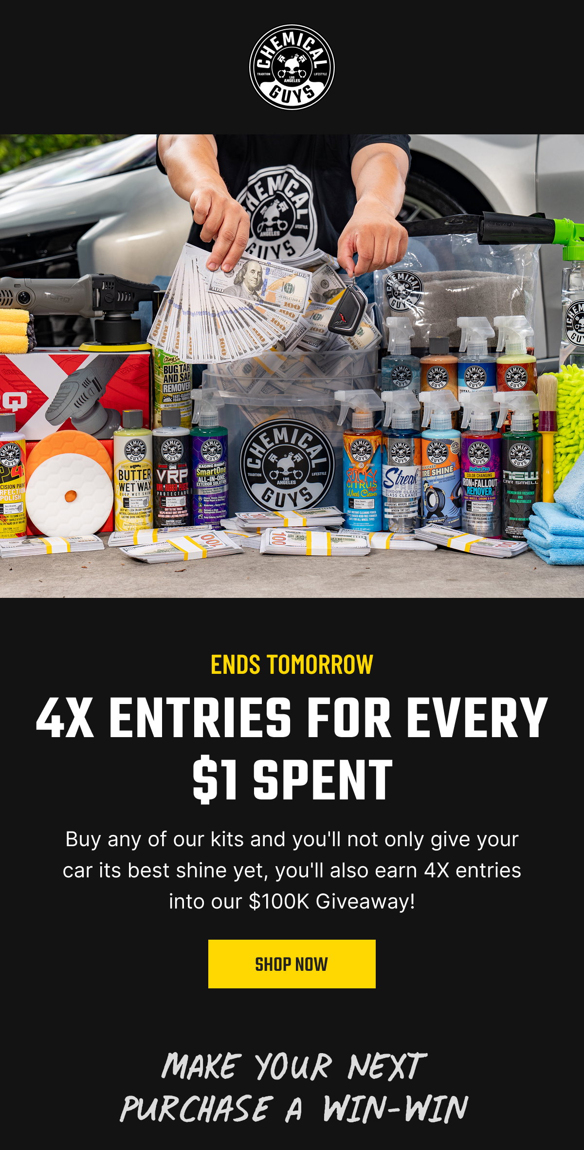 4X Entries for Every $1 Spent